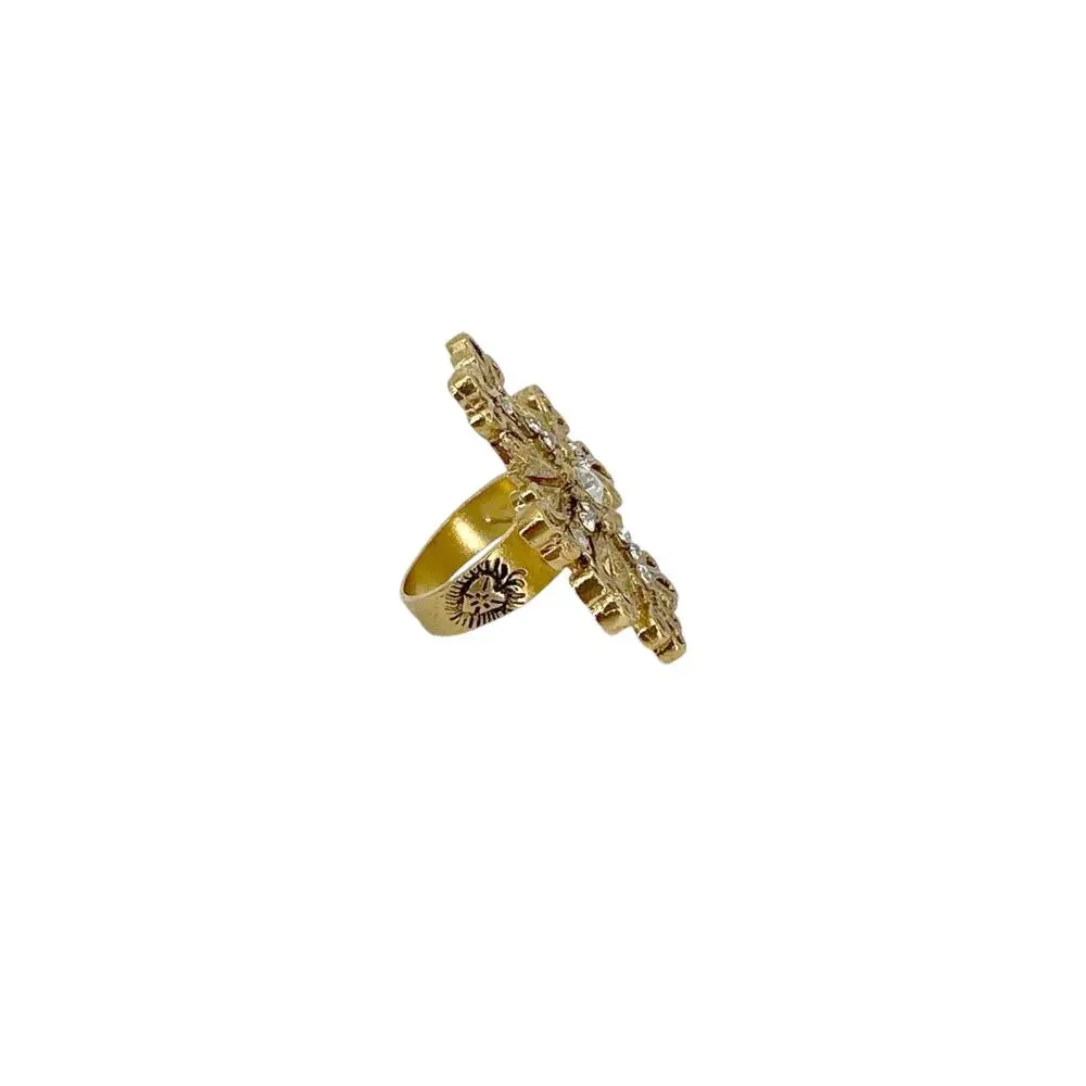 VIRGINS SAINTS & ANGELS VSA Electra Cross Ring in Gold Size 6